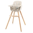 thumbnail image 1 of Babyjoy 3 in 1 Convertible Wooden High Chair Baby Toddler Highchair w/ Cushion Beige, 1 of 8