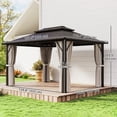 thumbnail image 3 of Outsunny Pavillon à Toit Rigide 10 Pieds x 13 Pieds avec Toit en Polycarbonate, Cadre en Aluminium, 3 of 10