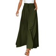 thumbnail image 1 of GZWYHT Wide Leg Pants,Palazzo Pants,Women's Wide Leg Pants Flowy Ruffle Solid Color Drawstring Waist Pants,Flowy Pants,High Waisted Pants,Sweatpants Women,Green 2,XXL, 1 of 4