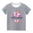 thumbnail image 2 of EGNMCR Blouses & Chemises à Manches Courtes Col Rond pour Tout-Petits Garçons Filles Mode Imprimé Ufs de Lapin de Pâques, 2 of 4