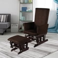 thumbnail image 2 of Costway Fauteuil Berçant Relax pour Chambre de Bébé, Fauteuil à Bascule à Glissière et Pouf avec Coussin, Brun, 2 of 9