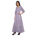 thumbnail image 2 of Moomaya Robe Longue Évasée Imprimée pour Femmes Manches 3/4 Col Rond Tenue Décontractée, 2 of 3