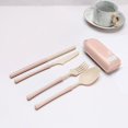 thumbnail image 1 of TIMIFIS Tableware Tableware Travel Utensil Set with Case, Whea-T Straw Reusable Spoon Straw Forks Tableware, Portable Cutlery Travel Picnic Camping Or Daily Use Kitchen Gadgets, 1 of 7