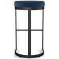 thumbnail image 4 of Amisco Lester Tabouret de Comptoir 26 Po - Polyuréthane Bleu / Métal Noir, 4 of 9