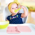 thumbnail image 3 of BESTYASH Silicone Toddler Plate 1Pcs Pink Non-Toxic for Toddlers, 3 of 8