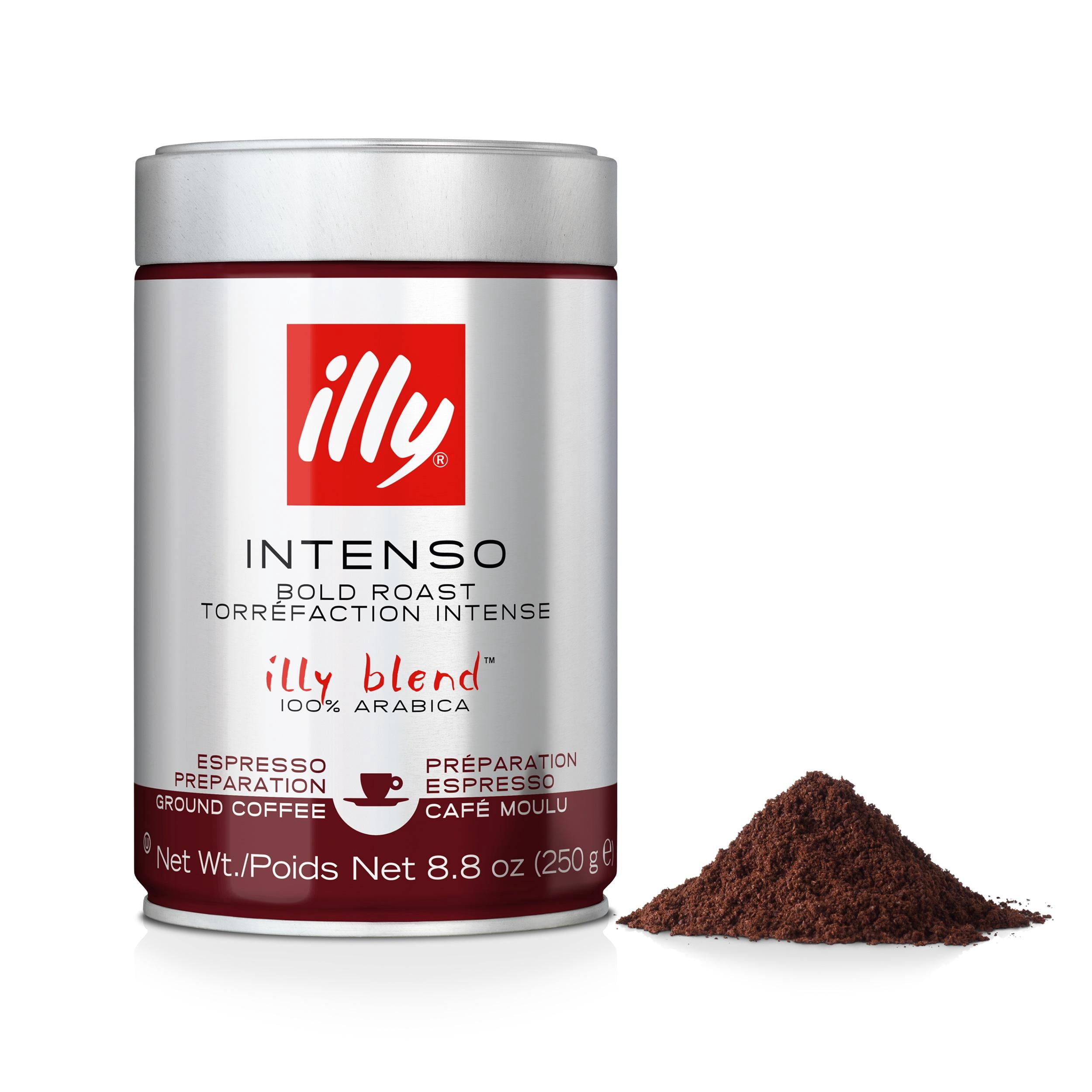 illy Ground Coffee Espresso Dark Intenso Bold Roast, 8.8 oz