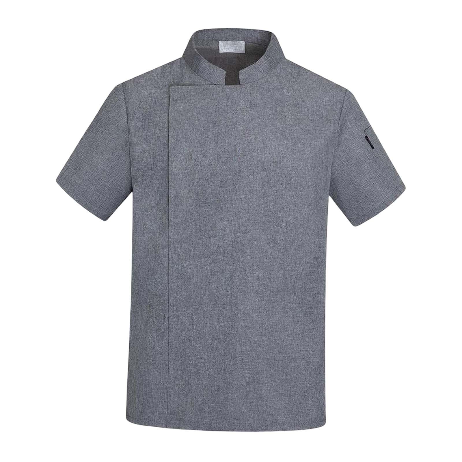 TISHITA Chef Coat Jacket Breathable Waiter Waitress Clothing Executive Short Sleeve Chef L