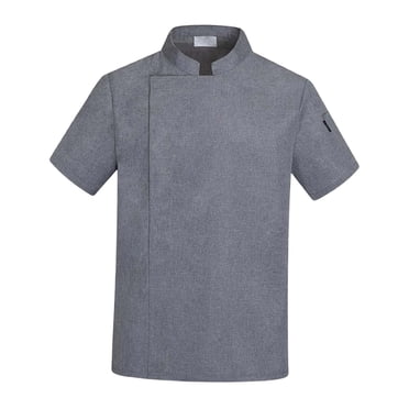 Chef Coat Short Sleeve Top Breathable Men Women Chef Clothing Waiter Apparel Summer Executive Chef Jacket Uniform for Food Service Catering L