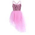 thumbnail image 2 of Jizyo Robe de Danse Lyrique à Sequins pour Filles Robe Tutu de Ballet Dos Croisé Justaucorps de Gym une Pièce Tenues de Danse Rose m, 2 of 7