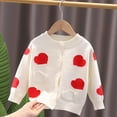 thumbnail image 1 of LOVZFMLL Vestes pour Filles 1-8 Ans Mode Féminine Patchwork en Forme de Cœur Ample Bouton Col Rond Manches Longues à Capuche Veste Décontractée/veste 6-8 Ans, 1 of 8