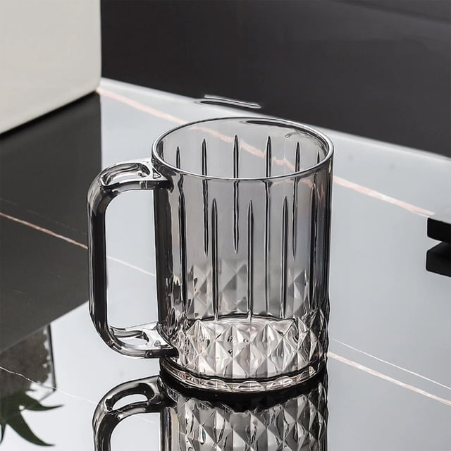 RKSTN Gobelet de Rinçage en Plastique Rayé et Extravagant Gobelet de Rince-Bouche Ménager Gobelets en Plastique Transparents avec Trous Réservoir à Dents Gobelet à Dents Brosse Gobelet de Lavage Coloré pour Couple