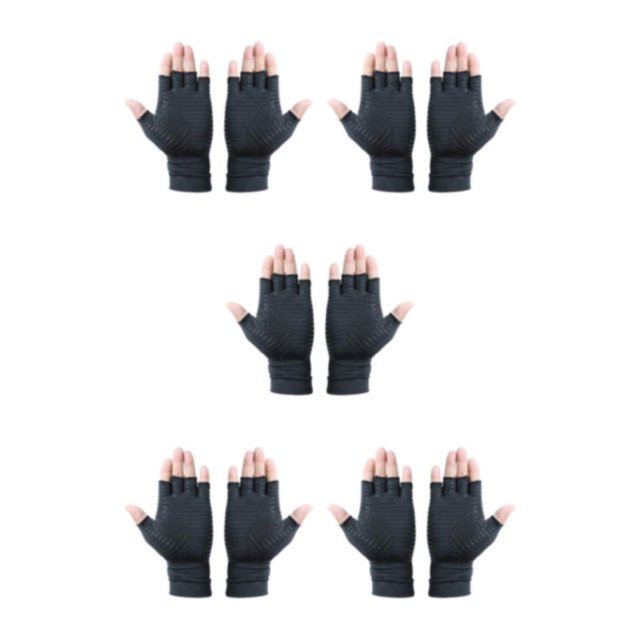 Redempat Black Compression Gloves Made With Nylon And Spandex Experience Relief And Flexibility black XL 5Set