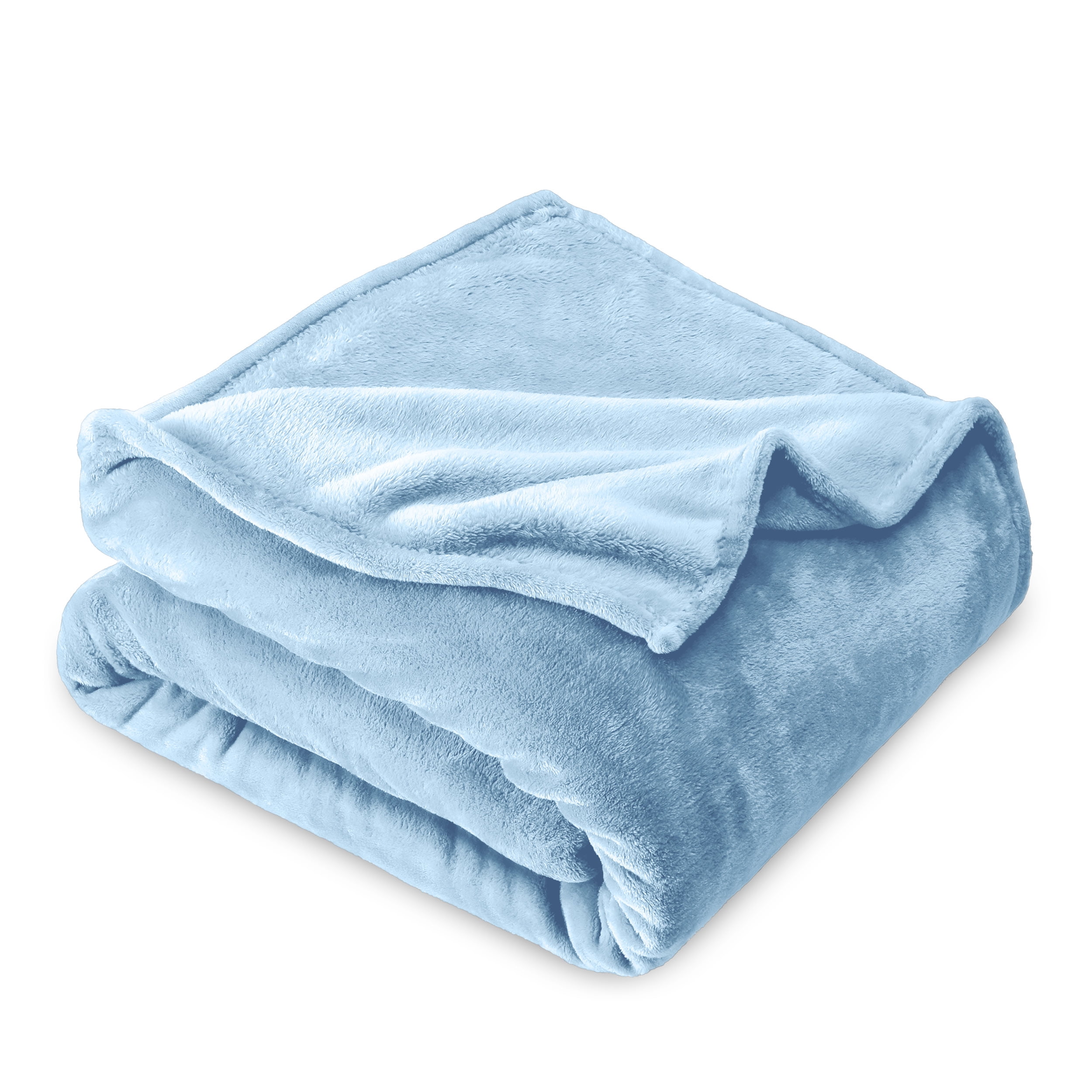 Bare Home Microplush Fleece Blanket - 300 GSM - Fuzzy Microfleece - Soft & Plush - Throw XL, Light Blue