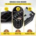 thumbnail image 3 of VEVOR Cash Register Drawer, 16" 12 V, for POS System with 5 Bill 8 Coin Cash Tray, Removable Coin Compartment & 2 Keys Included, RJ11/RJ12 Cable for Supermarket, Bar, Coffee Shop, Restaurant, 3 of 9