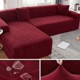 thumbnail image 1 of Waterproof Sofa Covers 1/2/3/4 Seats Jacquard Solid Couch Cover L Shaped Sofa Cover Protector Bench Covers, 1 of 7