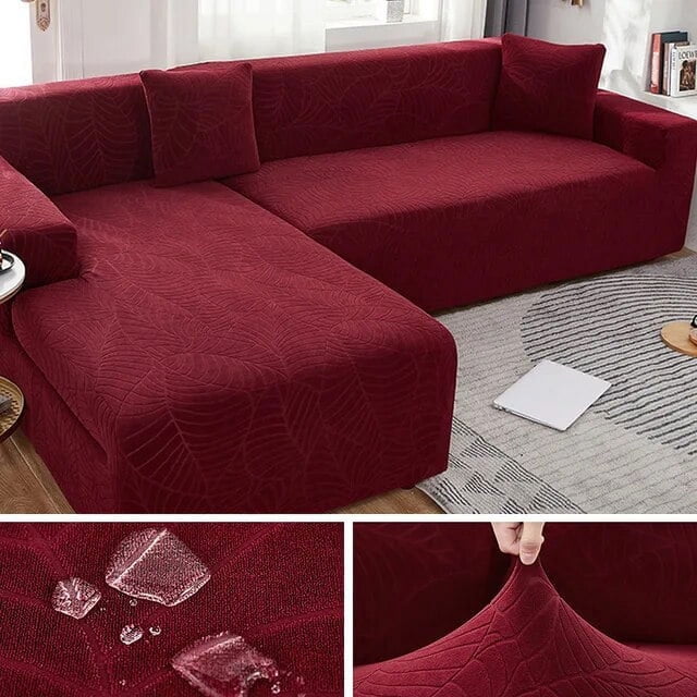 Waterproof Sofa Covers 1/2/3/4 Seats Jacquard Solid Couch Cover L Shaped Sofa Cover Protector Bench Covers