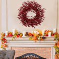 thumbnail image 4 of Mefallenssiah Halloween and Thanksgiving Simulation Green Plant Door Garlands Festival Decorations Plastic Small Flower Window Display Props Fall Decor 11.8in, 4 of 6