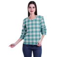 thumbnail image 2 of Moomaya T-Shirt Court pour Femmes en Coton Imprimé à Manches à Volants Grande Taille, 2 of 4