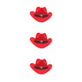 thumbnail image 2 of Decodeary Chapeau de Cowboy Western Outback à Canaux Intérieur Chapeau de Cowboy Classique à Grand Bord Offre Rouge Ensemble de 3, 2 of 6
