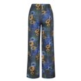 thumbnail image 4 of Pantalon Pleine Longueur Pantalon Élégant pour Femmes Pantalon pour Dames Mode Décontractée Lin Imprimé Rayé Pantalon Court Pantalon à Empiècements Jambe Droite Pantalon Crayon Pantalon de Yoga pour Femme, 4 of 6
