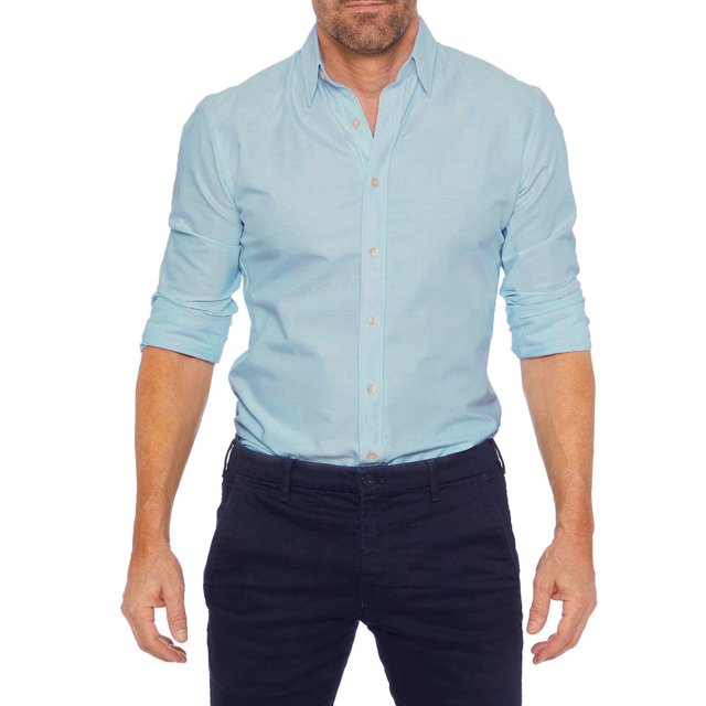 Faithtur Men Slim Fit Shirts Solid Color Hidden Zipper Button-Down Long Sleeve Tops Turn-Down Collar Spring Fall Casual Clothes