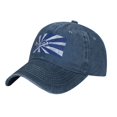 thumbnail image 3 of DouZhe Adjustable Washed Cotton Baseball Cap - Retro Game Controller Prints Vintage Dad Hat Unisex Sports Caps (Blue), 3 of 6