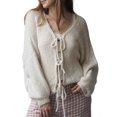 thumbnail image 1 of FOCUSNORM Cardigan en Tricot pour Femmes Manches Longues Veste Décontractée Automne pour Usage Quotidien Rue, 1 of 5