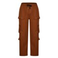 thumbnail image 2 of Styesk Men's Pants Men Solid Casual Multiple Pockets Outdoor Straight Type Pants Cargo Pants Trousers, 2 of 5