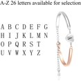 thumbnail image 2 of ORUYROP Rose Gold Heart Initial Letter Bracelets Engraved Alphabet 26 Letters Charms Cuff Bracelet Stainless Steel Expandable Personalized Name Jewelry, 2 of 6
