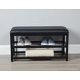 thumbnail image 1 of 2 Tier Shoe Bench, Padded Seat Metal Frame, Entryway Organizer, 1 of 9