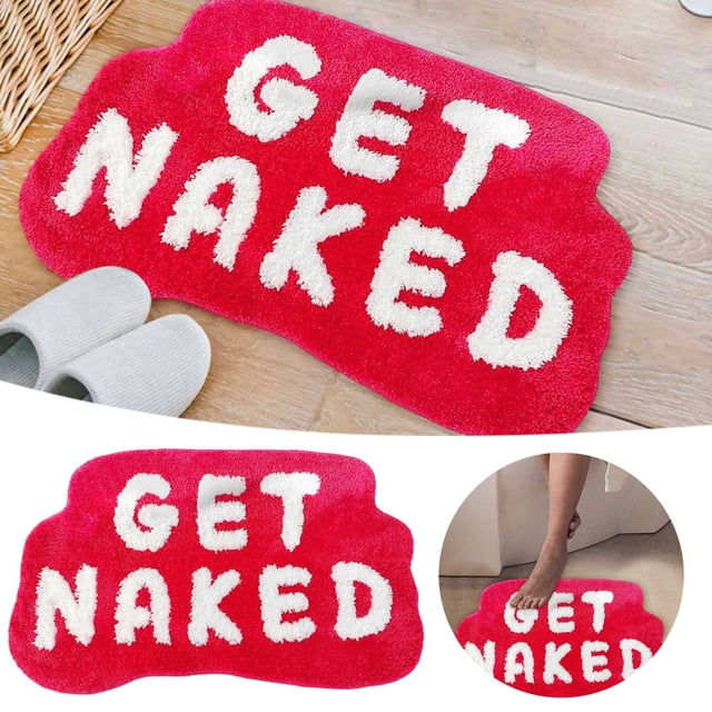 Mat with Contrast Letter Patterns Non- Washable and Highly Absorbent for Bathroom Hallway and Bedroom - Ideal Indoor Area Rug