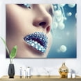 thumbnail image 1 of Designart Close-Up Of Gems On Woman Lips Canvas Wall Art, 1 of 4