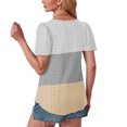 thumbnail image 3 of Plebaso Hauts pour Femmes Chemises à Œillets Manches Courtes T-Shirts Amples Col Rond Décontracté Blouses Tendance, 3 of 6