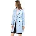 thumbnail image 4 of INSPIRE CHIC Manteau Mi-Long à Double Boutonnage pour Femme à Col à Revers Cranté, 4 of 6