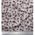 thumbnail image 1 of Soimoi Georgette Viscose Fabric Brush Stroke & Insect Printed Fabric 1 Yard 42 Inch Wide, 1 of 3
