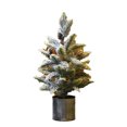 thumbnail image 1 of Flocking artificial Christmas tree, desktop cedar Christmas tree, indoor Christmas decorations, 1 of 5