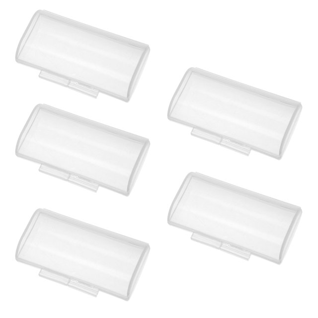 Unique Bargains 5 Pcs Battery Storage Case Holder Storage Transparent 2 x AAA Batteries Capacity