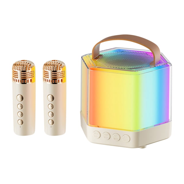 Microphone Microphone Audio Bluetooth Sans Fil Petit Haut-Parleur Karaoké Familial pour Enfants