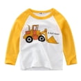 thumbnail image 3 of Chemises Garçons Tout-Petits Enfants Imprimé Voitures Manches Longues Col Ras du Cou T-Shirts Hauts Tee Vêtements Bébé Garçon Jaune 4-5 Ans, 3 of 3
