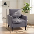 thumbnail image 3 of HOMCOM Accent Chair Modern Upholstered Armchair w/ Side Pockets, Dark Grey, 3 of 10