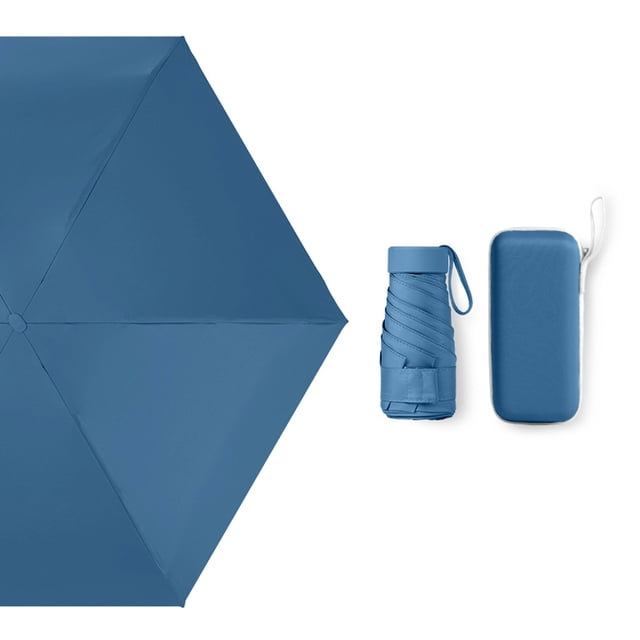 Mini Parapluie de Voyage Imperméable Pliable en Forme de Capsule avec Boîte de Rangement