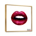 thumbnail image 2 of Designart Sexy Red Lips femme ART MURAL À CADRE FLOTTÉ, 2 of 4