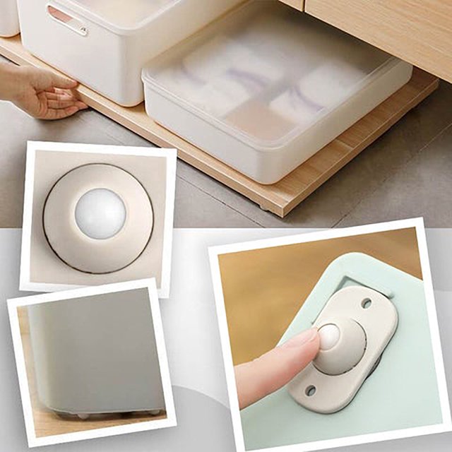 Kcavykas Clearance Sales Home Storage Organiser 4 of Stickable Universal Wheel Trash Can Sliding Wheel Rack Roller Bed Storage Box Small Wheels at The Bottom