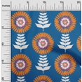 thumbnail image 2 of oneOone Cotton Flex Blue Fabric Asian Block Floral Craft Projects Decor Fabric Printed By The Yard 40 Inch Wide, 2 of 4