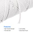 thumbnail image 3 of Unique Bargains Cotton Rope Twine String Twisted Braided Cord, White 100m/109 Yard for Wall Hanging, Macrame Knotting, 3 of 7