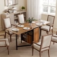 thumbnail image 2 of HOMCOM Folding Dining Table with 4-Shelves, Drop Leaf Kitchen Table, Brown, 2 of 10