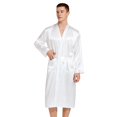 thumbnail image 2 of HBFAGFB Peignoir Homme Léger à Manches Longues Robe de Nuit avec Lien Peignoir Doux Vêtement de Nuit Pyjama Blanc Taille g, 2 of 7