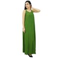 thumbnail image 4 of Bimba Robe Maxi Unie à Bretelles Spaghetti pour Femme pour l'Été, Tenue de Plage, Robe d'Été, 4 of 9