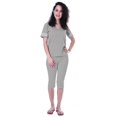 thumbnail image 1 of Moomaya Ensemble de Nuit Uni pour Femmes avec Capri en Coton Tenue de Nuit 2 Pcs Chemises de Nuit-vc6, 1 of 6