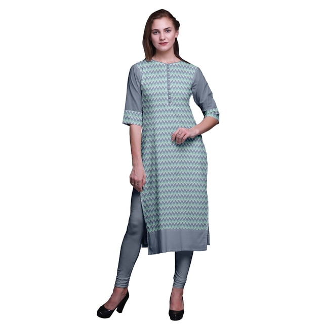 Bimba Kurta Imprimée d'Été, Tunique Droite, Robes pour Femmes